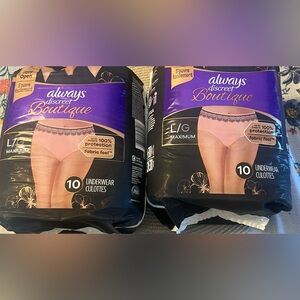 Always Discreet Boutique Women’s Postpartum & Incontinence Underwear Large x 2